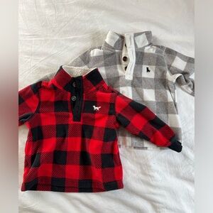 Carters fleece buffalo check sweatshirts